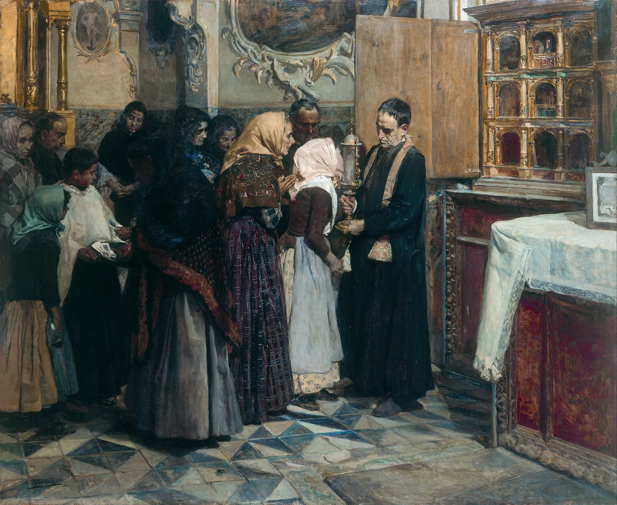 Całowanie reliktu autorstwa Joaquín Sorolla