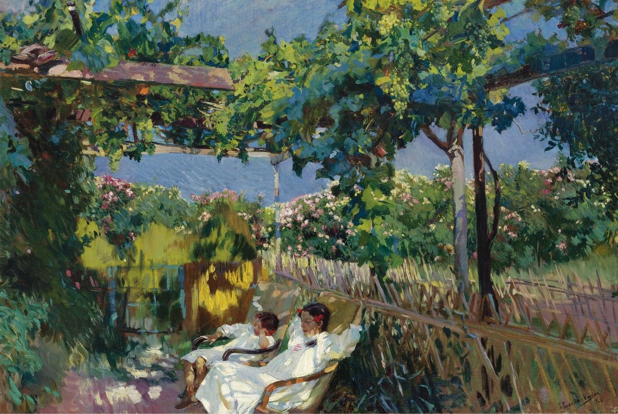Drzemka w ogrodzie autorstwa Joaquín Sorolla