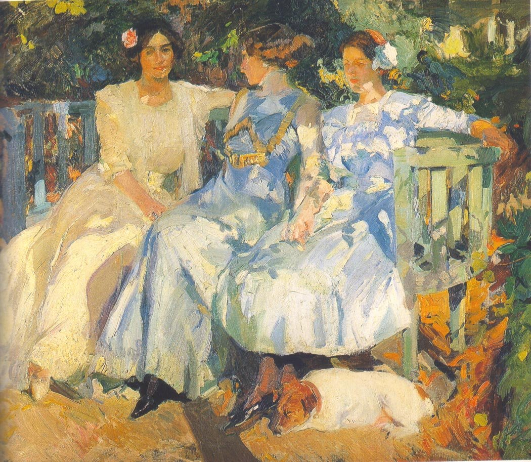 Moja żona i córki w ogrodzie autorstwa Joaquín Sorolla