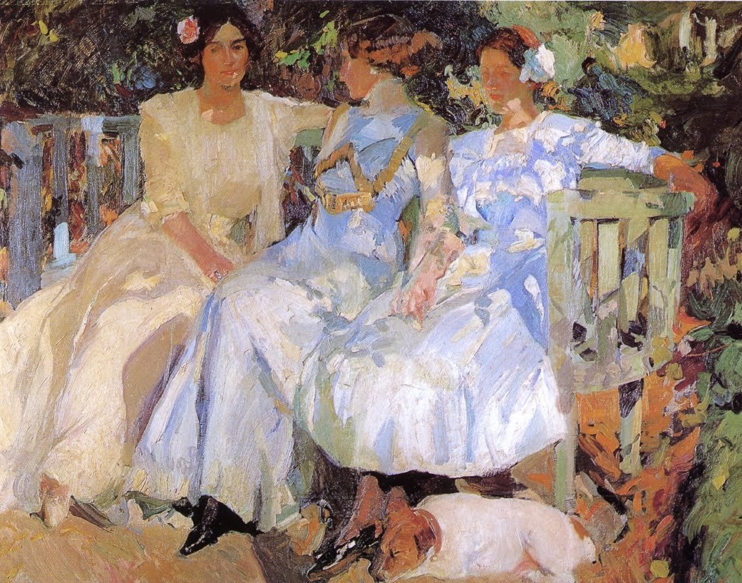 Moja żona i córki w ogrodzie autorstwa Joaquín Sorolla