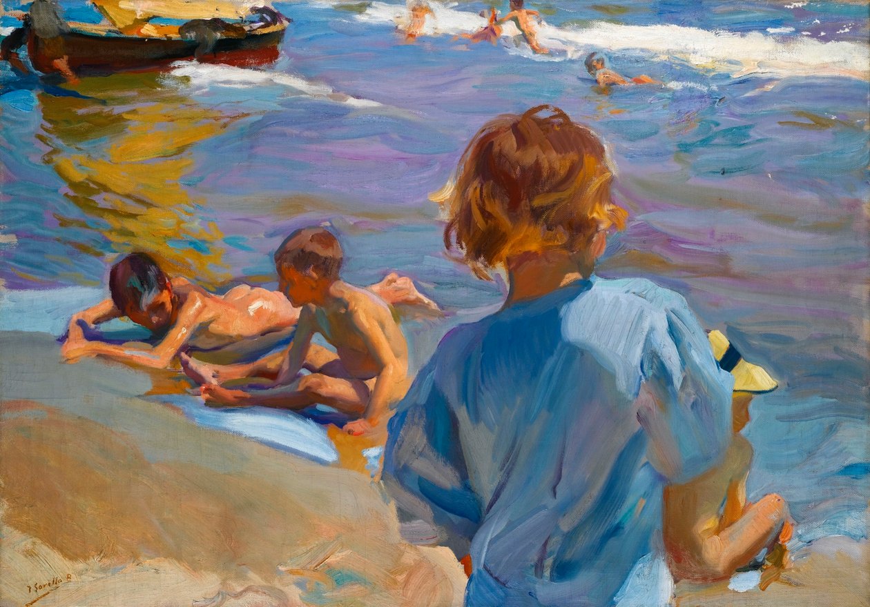 Dzieci na plaży, Walencja autorstwa Joaquín Sorolla