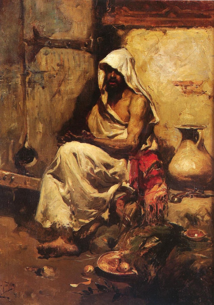 Arab badający broń autorstwa Joaquín Sorolla