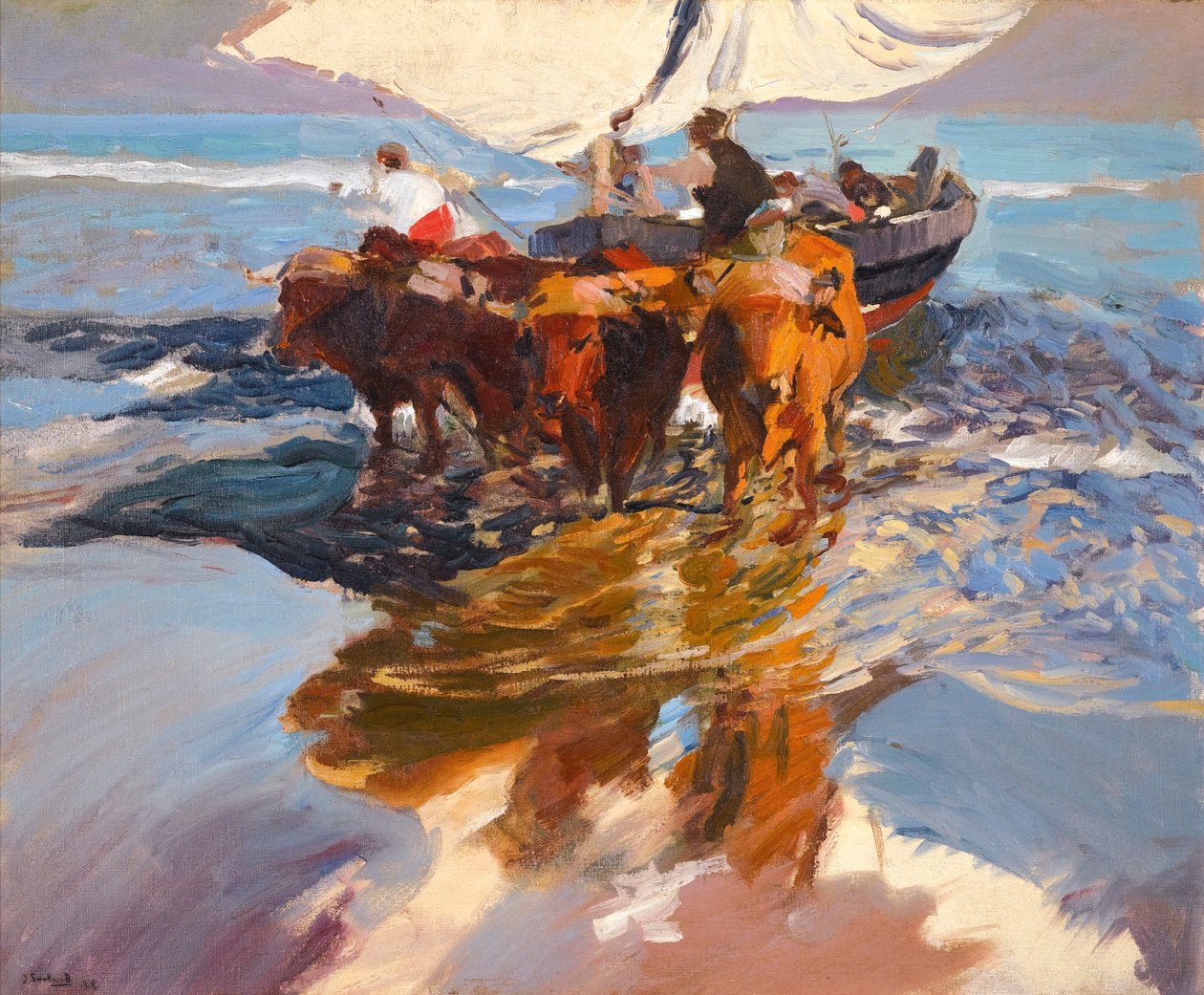 Wycieczka wędkarska, Plaża w Walencji autorstwa Joaquín Sorolla