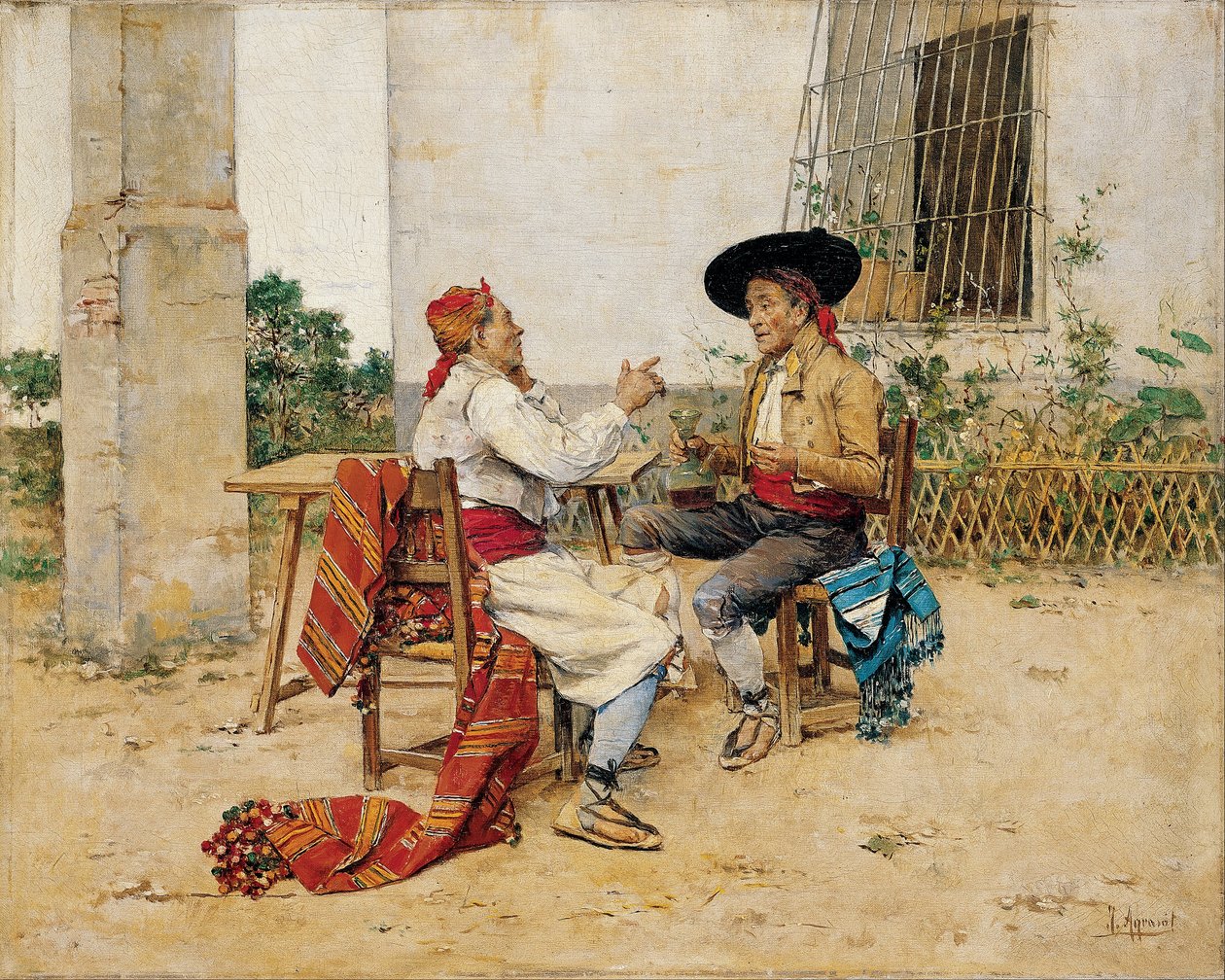 Dwóch mieszkańców Walencji Huerta autorstwa Joaquin Agrasot y Juan