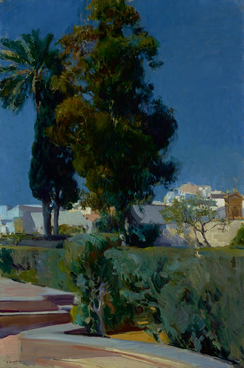 Narożnik ogrodu, Alcazar, Sewilla, 1910 autorstwa Joaquín Sorolla