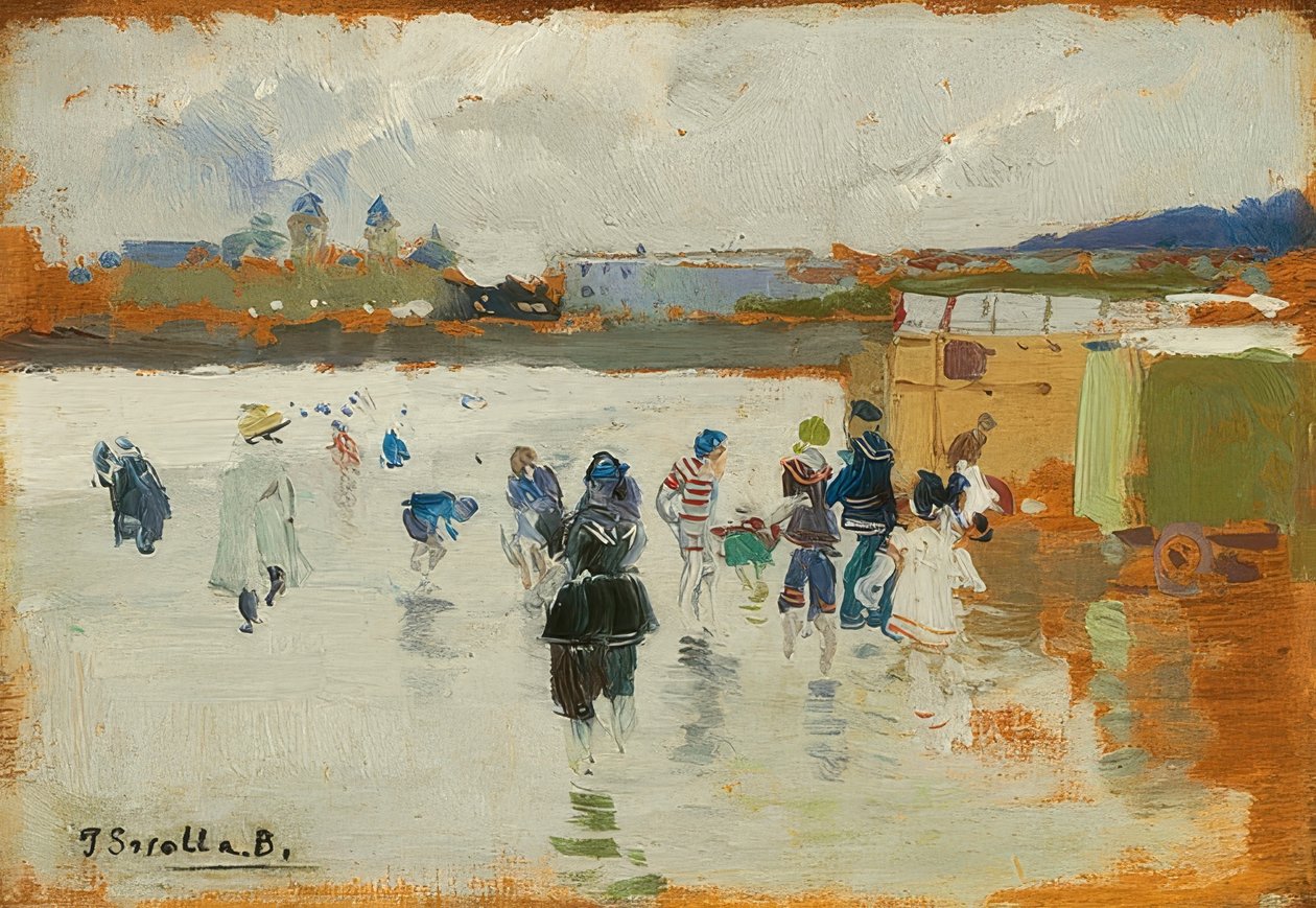Der Strand von La Concha, San Sebastián. 1906 autorstwa Joaquín Sorolla