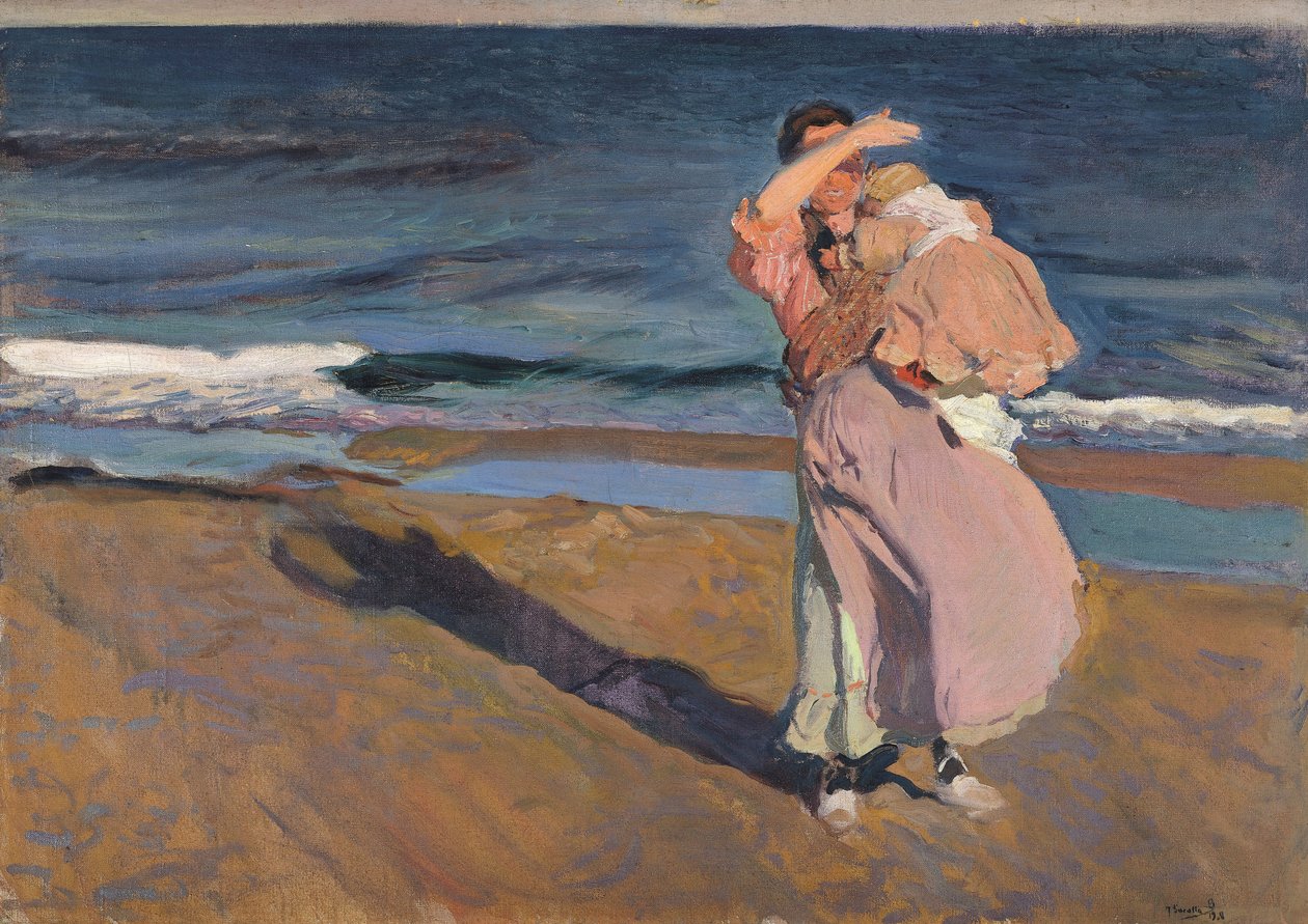 Rybka z dzieckiem, Walencja, 1908. autorstwa Joaquín Sorolla