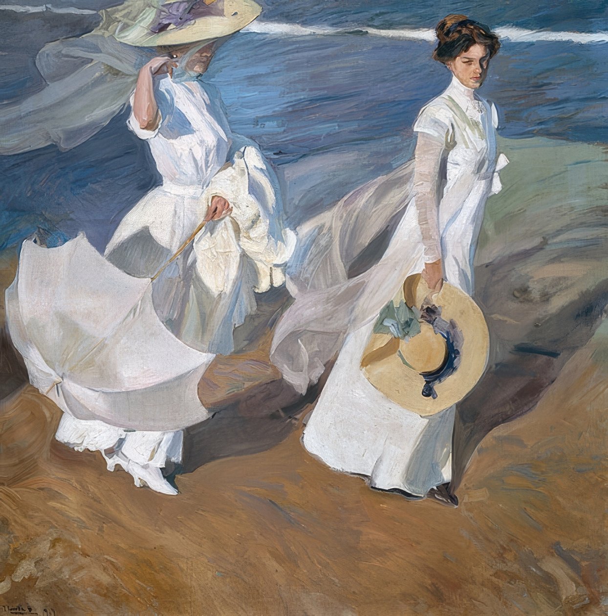 Spaceruj wzdłuż wybrzeża. 1909 autorstwa Joaquín Sorolla
