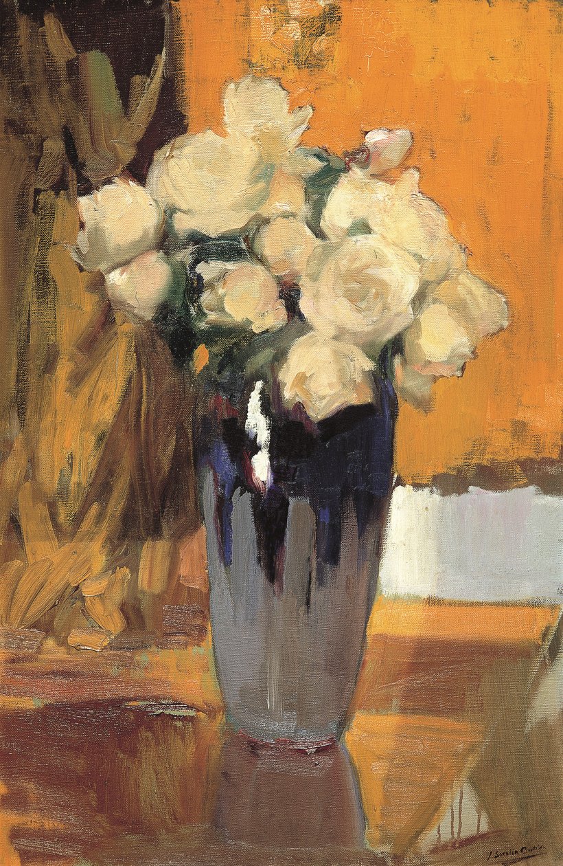 Białe róże z mojego przydomowego ogródka, 1920 rok. autorstwa Joaquín Sorolla