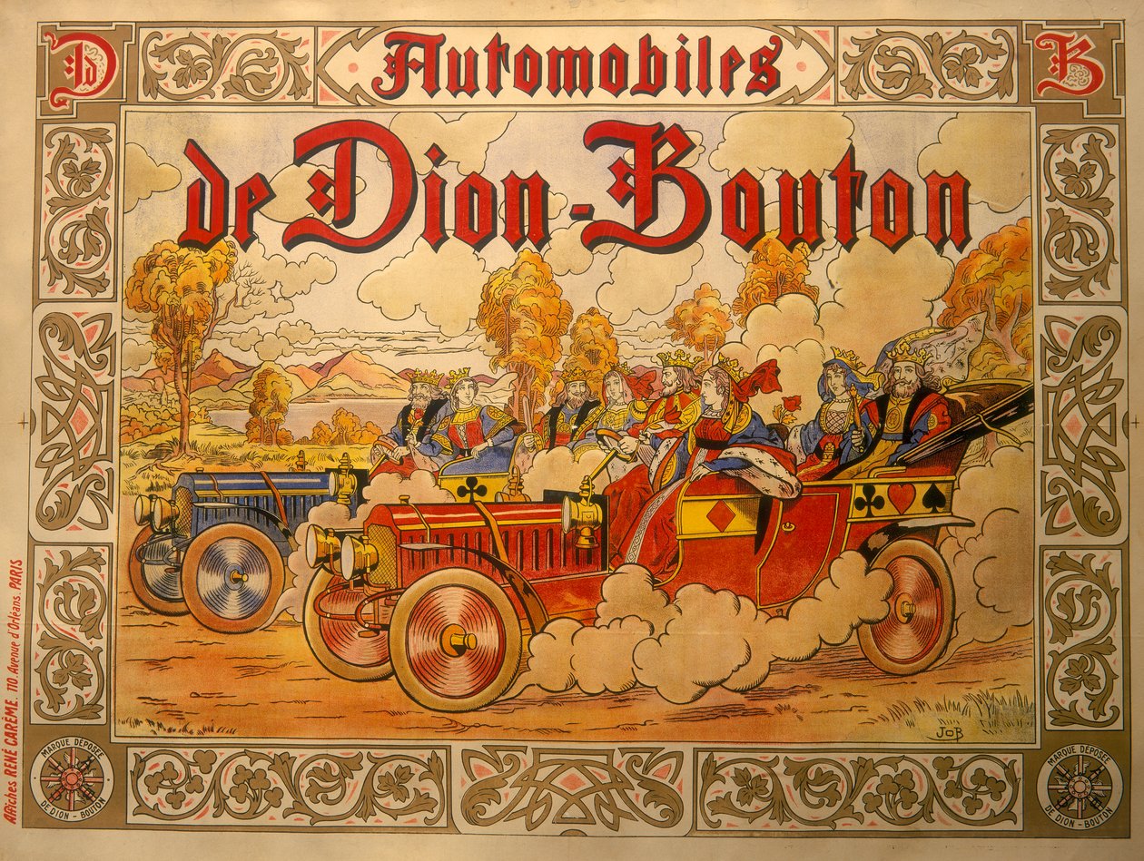 Plakat reklamujący samochody De Dion Bouton, ok. 1920 r. autorstwa Job Nixon