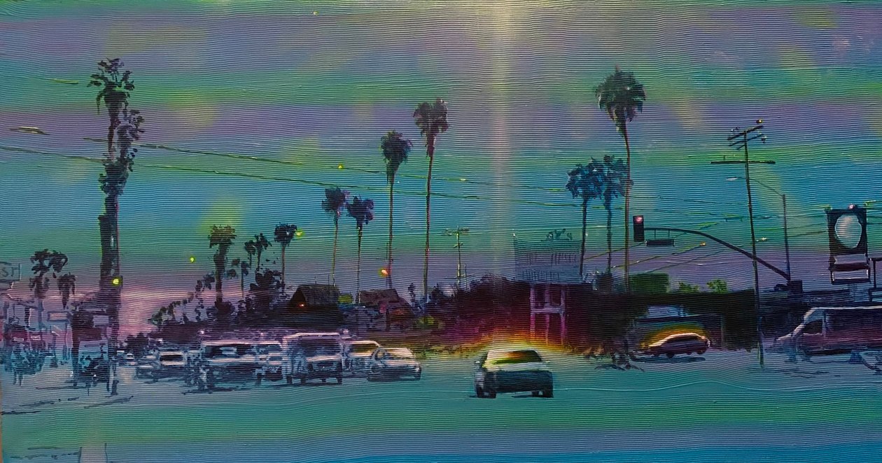 San Fernando Valley 7, ok. 2024 (akryl na panelu) autorstwa Joby Hickey