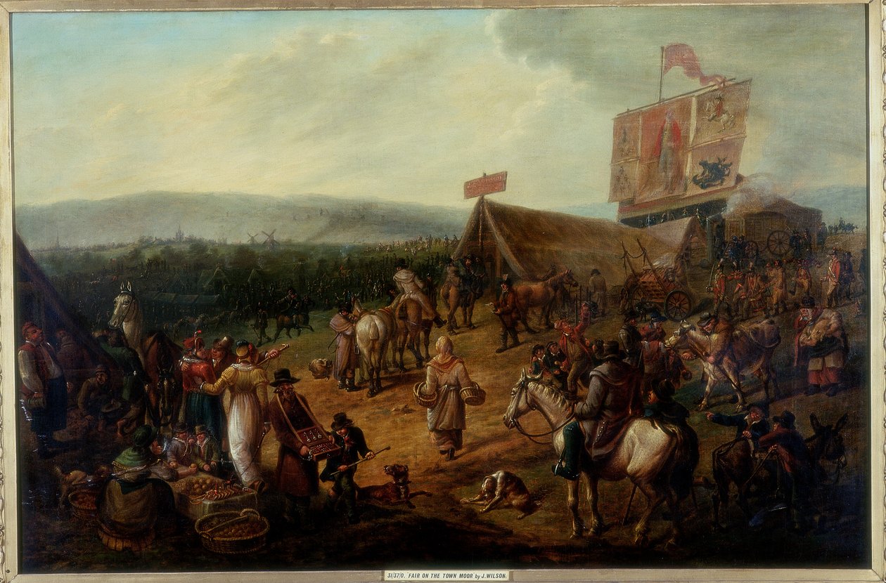 Jarmark na wrzosowisku miejskim, Newcastle, ok. 1810 r. autorstwa Jock Wilson