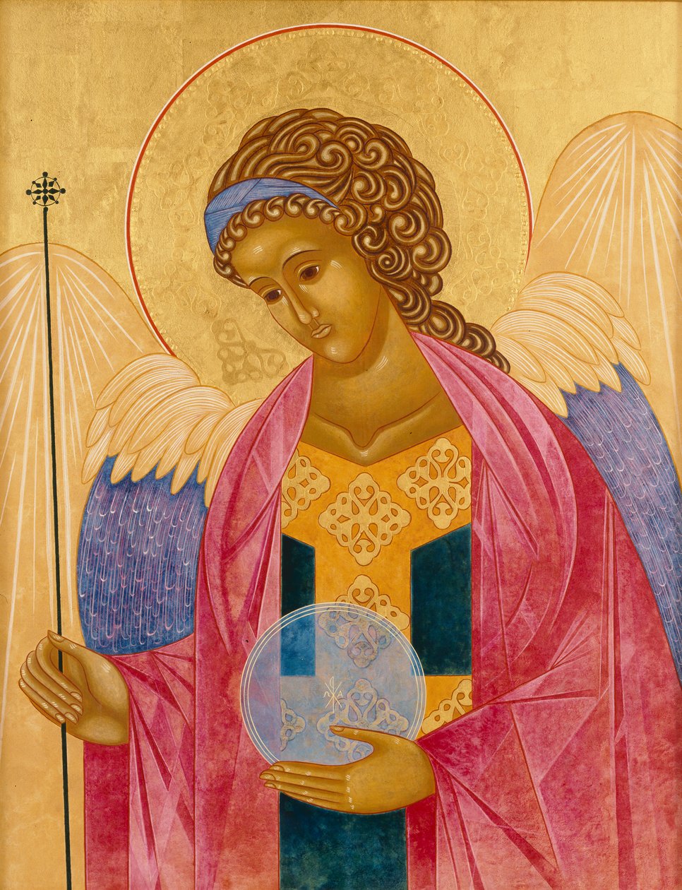 Archanioł Michał, 2003 (tempera jajowa i 24-karatowe złoto na drewnie) autorstwa Jodi Simmons