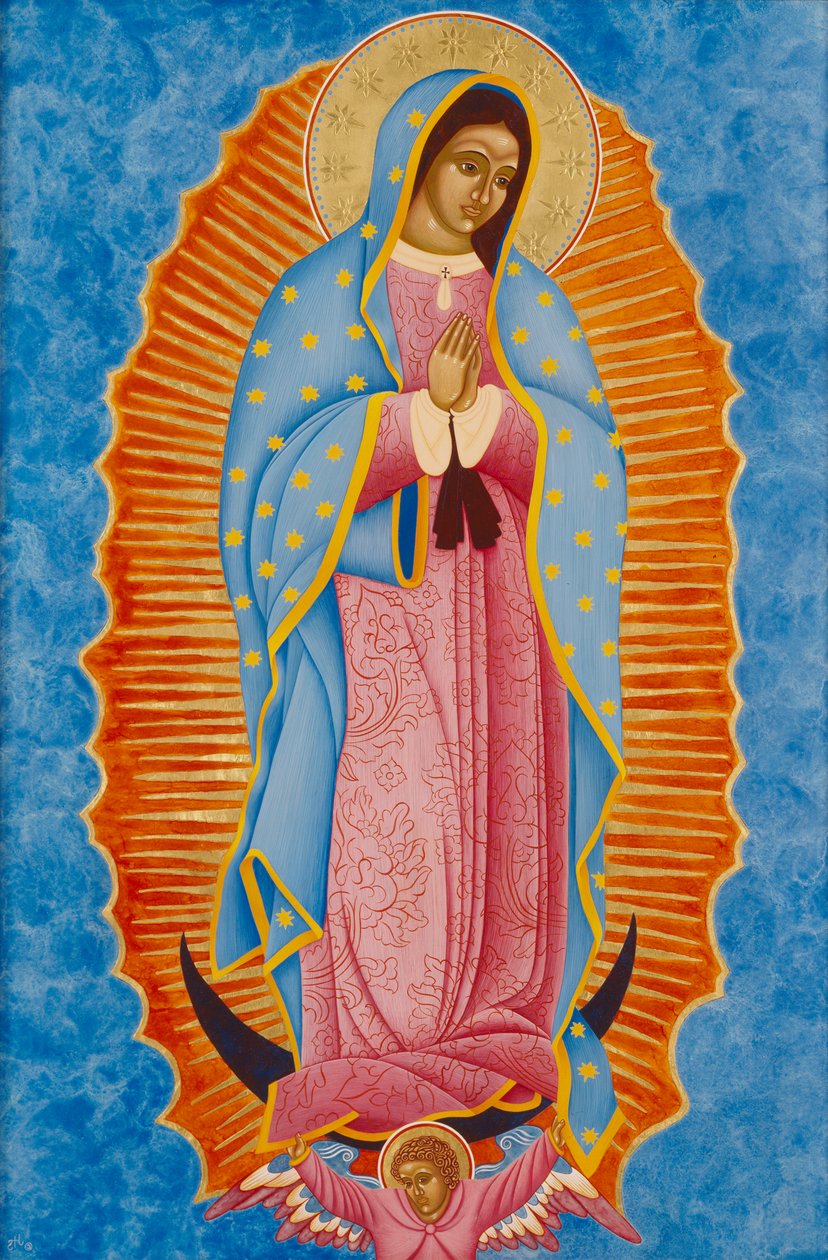 Guadalupe, 2005 (tempera jajowa i 24-karatowe złoto na drewnie) autorstwa Jodi Simmons