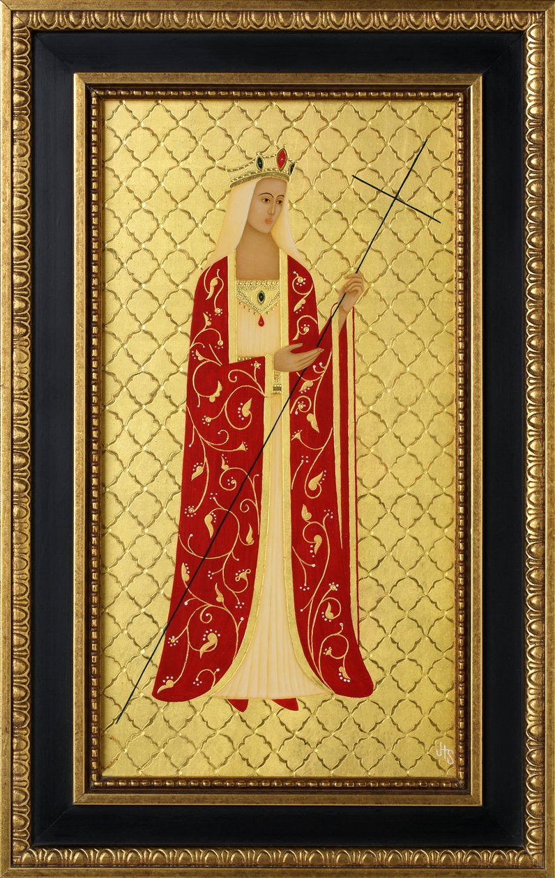 Święta Helena, 2014 (tempera jajowa i 24-karatowe złoto na drewnie) autorstwa Jodi Simmons