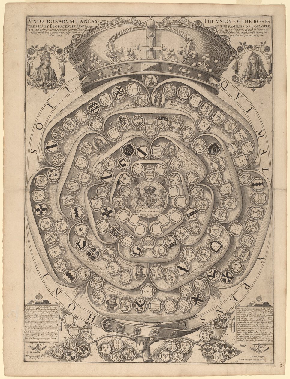 Róża Talbota: Zapis Rycerzy Podwiązki, 1486-1589 autorstwa Jodocus Hondius I after Thomas Talbot