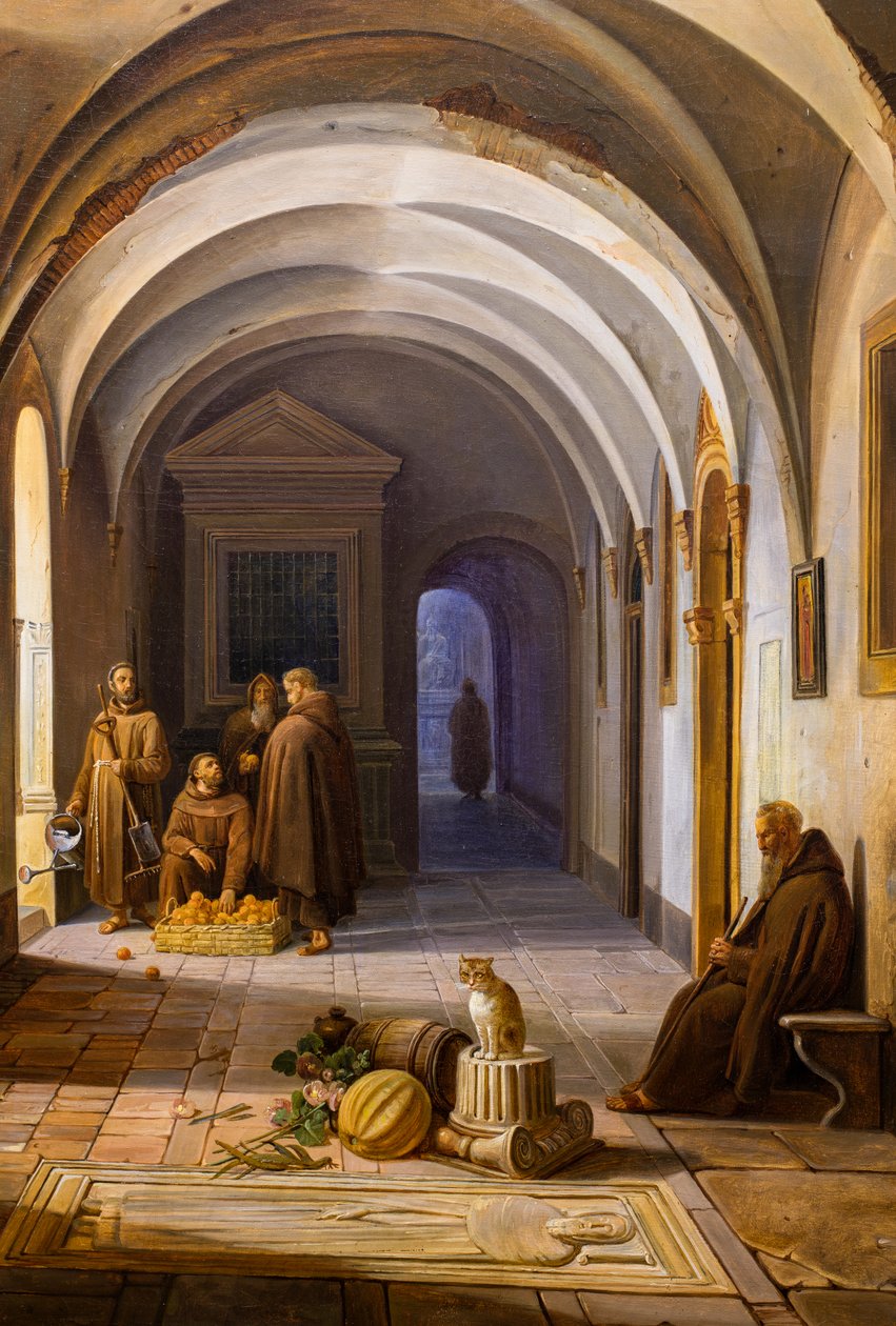 Mnisi franciszkańscy w klasztorze Santa Maria d