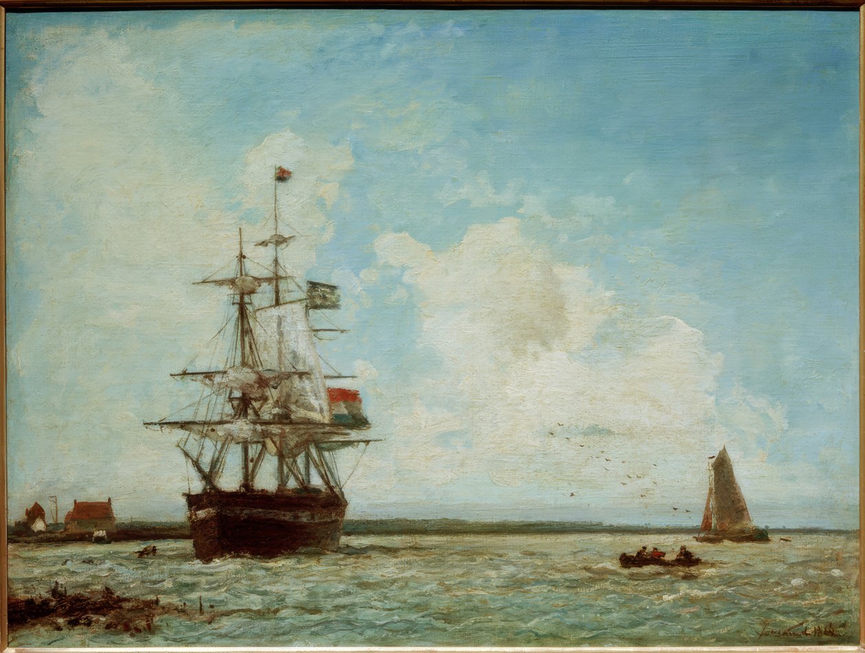 Wielki kanał w Dordrecht autorstwa Johan Barthold Jongkind