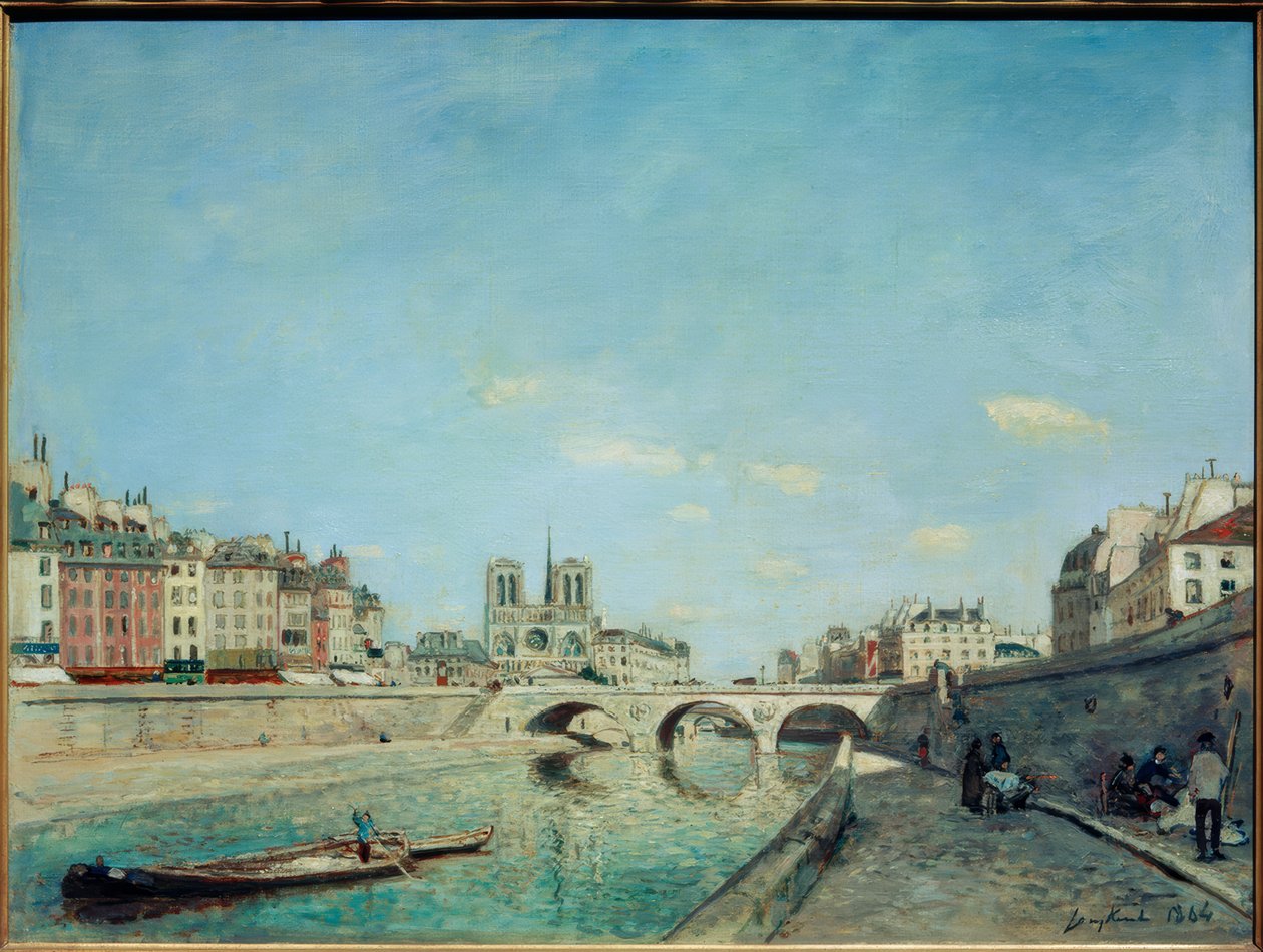 Sekwana i Notre-Dame autorstwa Johan Barthold Jongkind