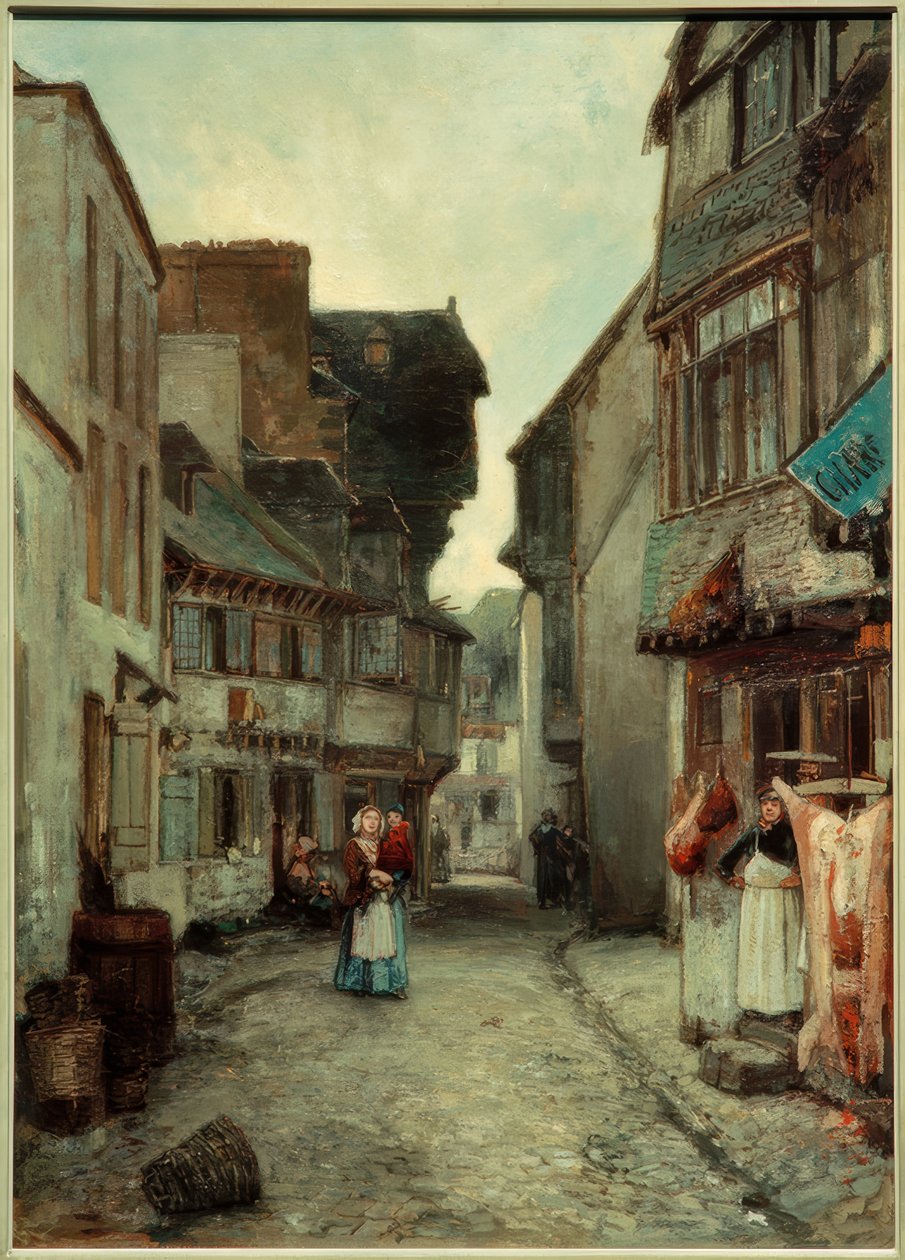 Gasse w Landerneau autorstwa Johan-Barthold Jongkind