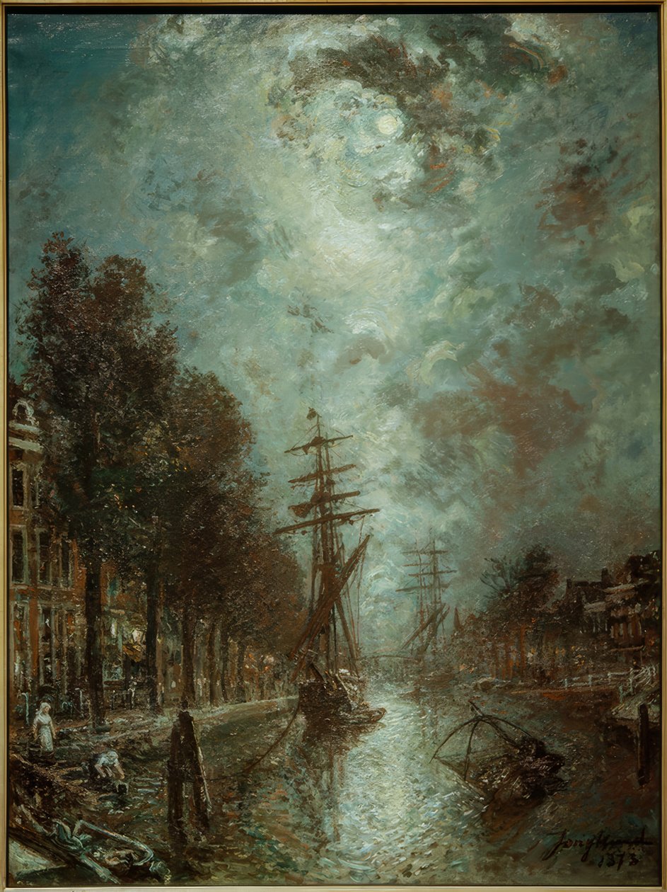Kanał w Rotterdamie, Nowy Port autorstwa Johan Barthold Jongkind