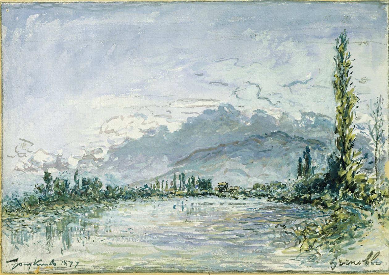 Rzeka Isere w Grenoble, 1877 r. autorstwa Johan Barthold Jongkind