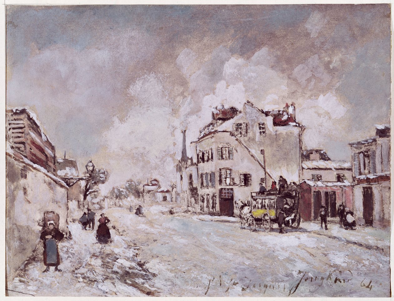 Widok na Faubourg Saint-Jacques autorstwa Johan Barthold Jongkind