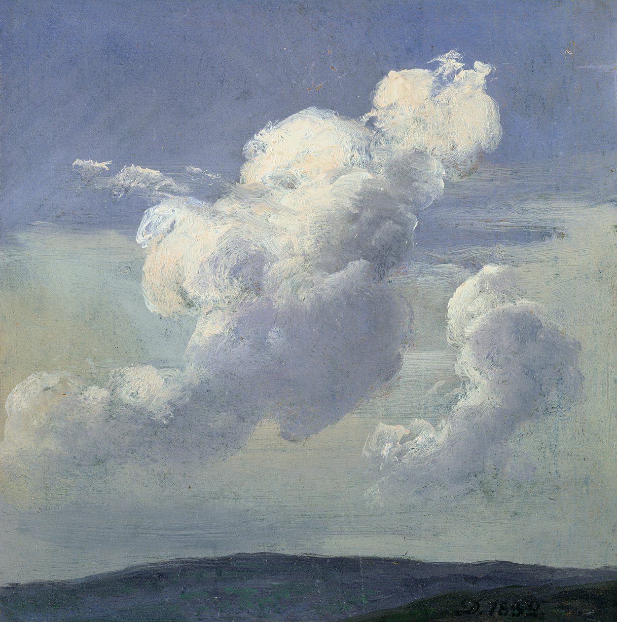 Studium chmur, 1832 (olej na papierze na kartce) autorstwa Johan Christian Dahl