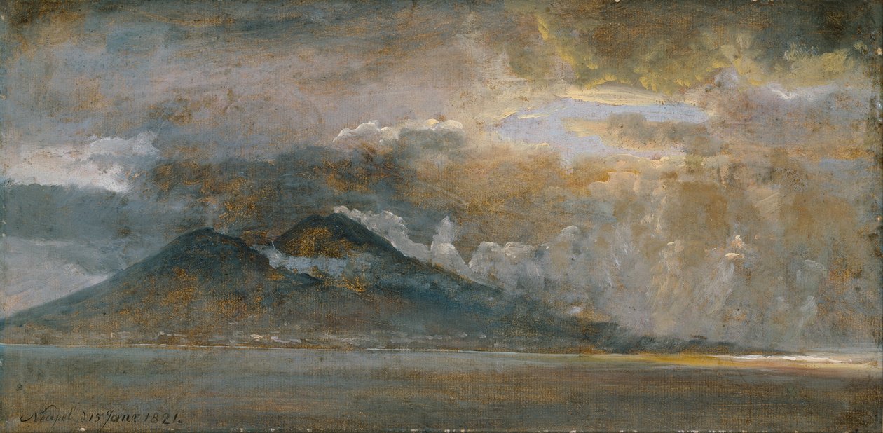 Zatoka Neapolitańska z Wezuwiuszem autorstwa Johan Christian Dahl