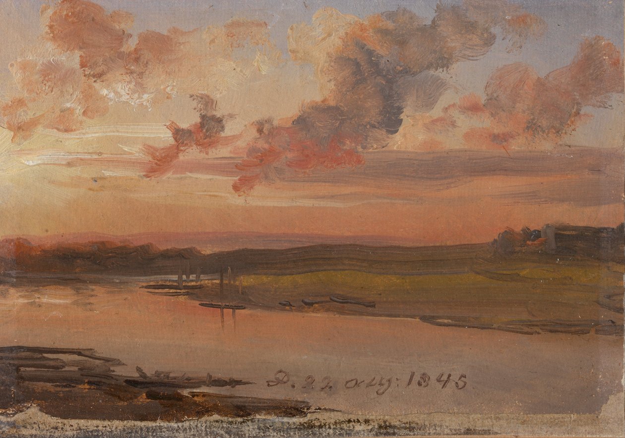 Łaba wieczorem autorstwa Johan Christian Dahl