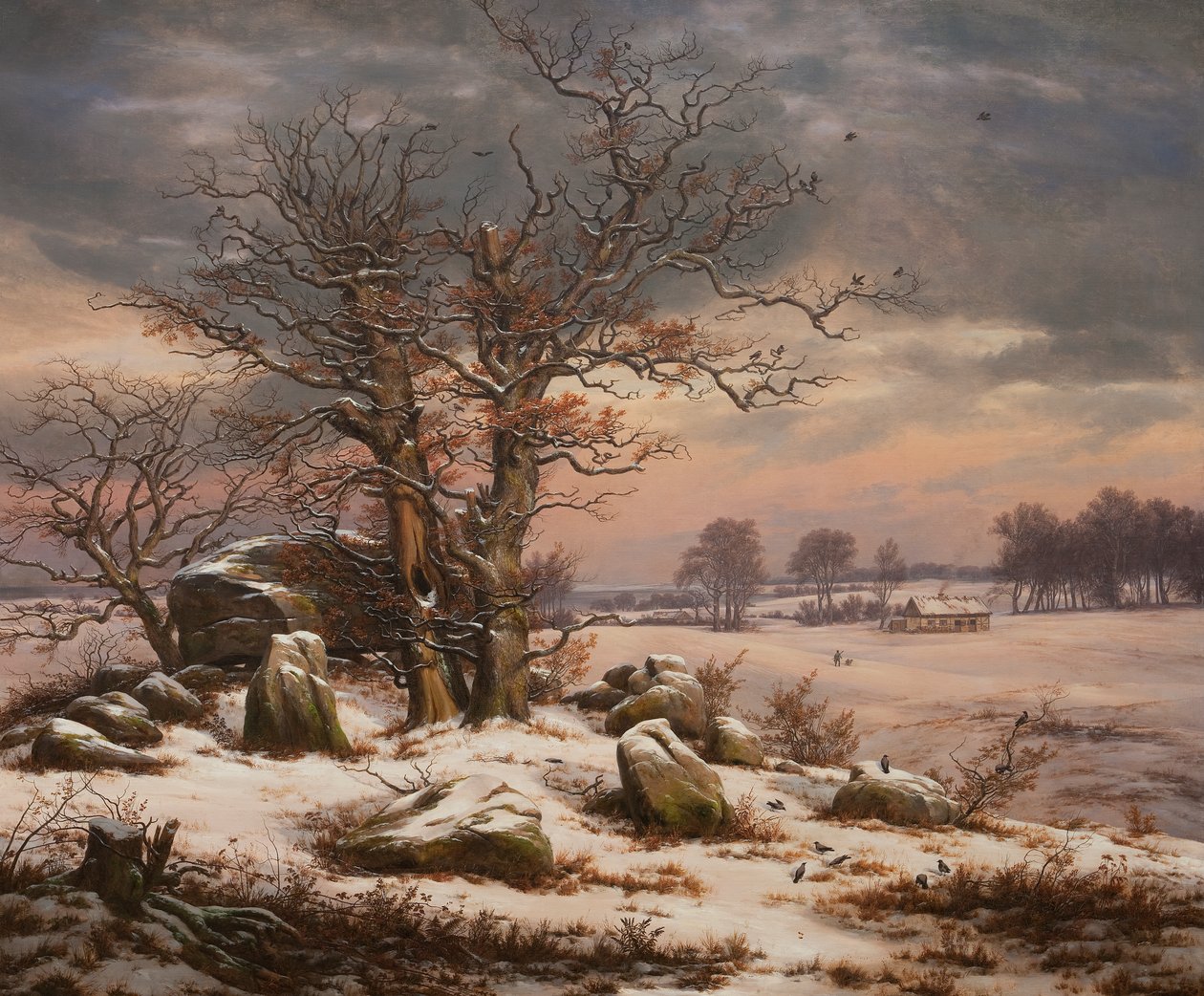Zimowy krajobraz w Vordingborg autorstwa Johan Christian Dahl