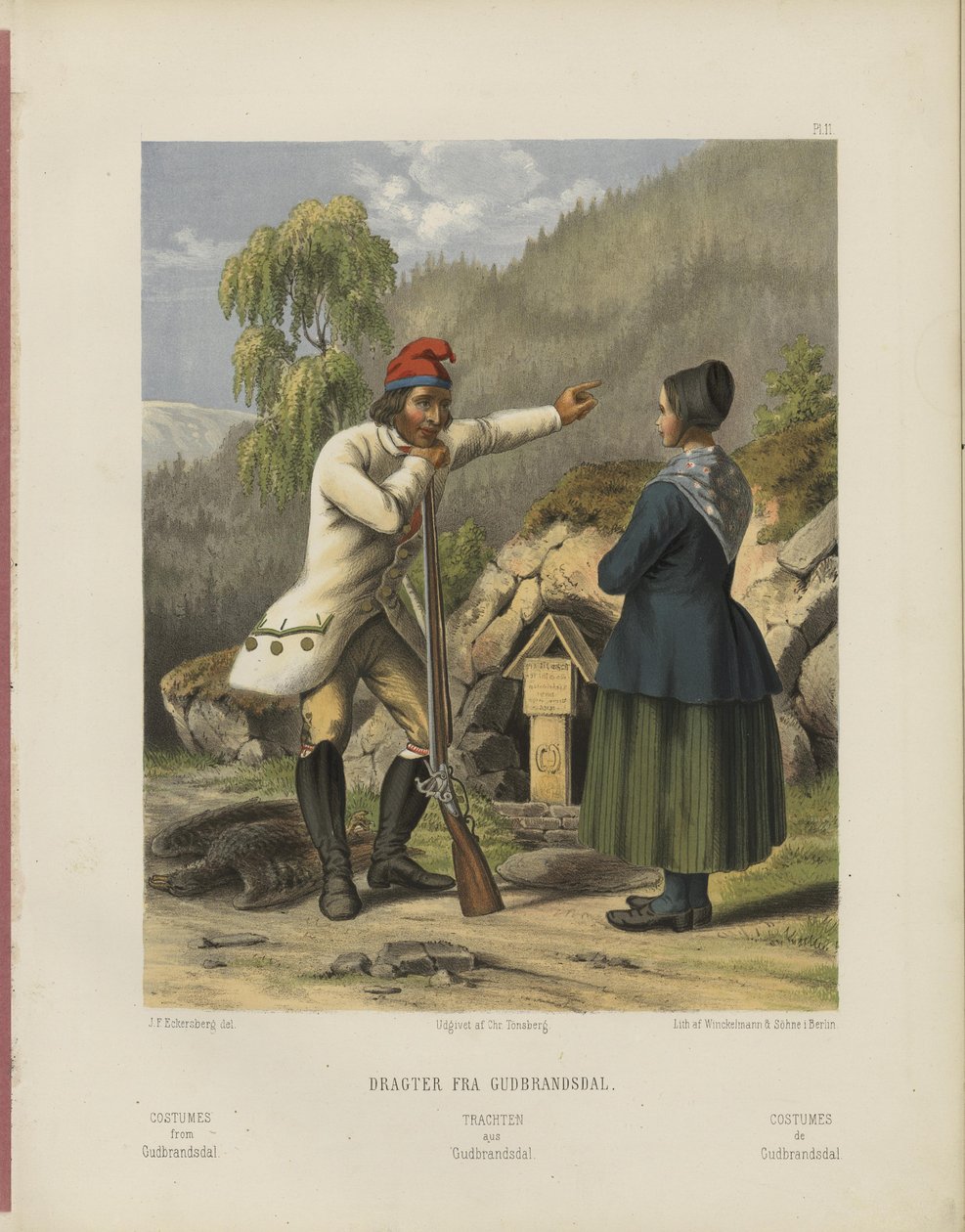 Wybrane norweskie stroje narodowe autorstwa Johan Fredrik Eckersberg