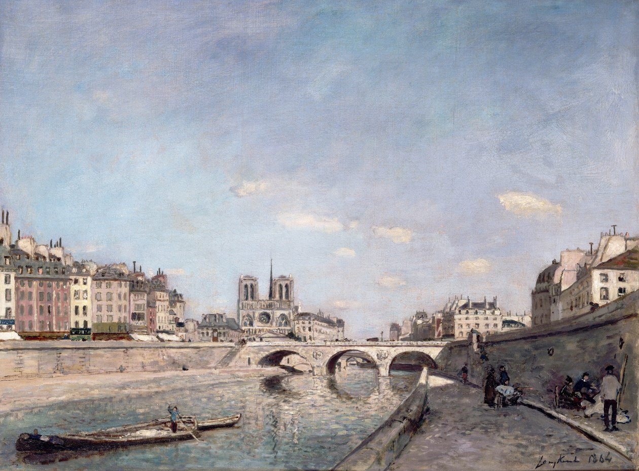 Sekwana i Notre-Dame w Paryżu autorstwa Johan Barthold Jongkind