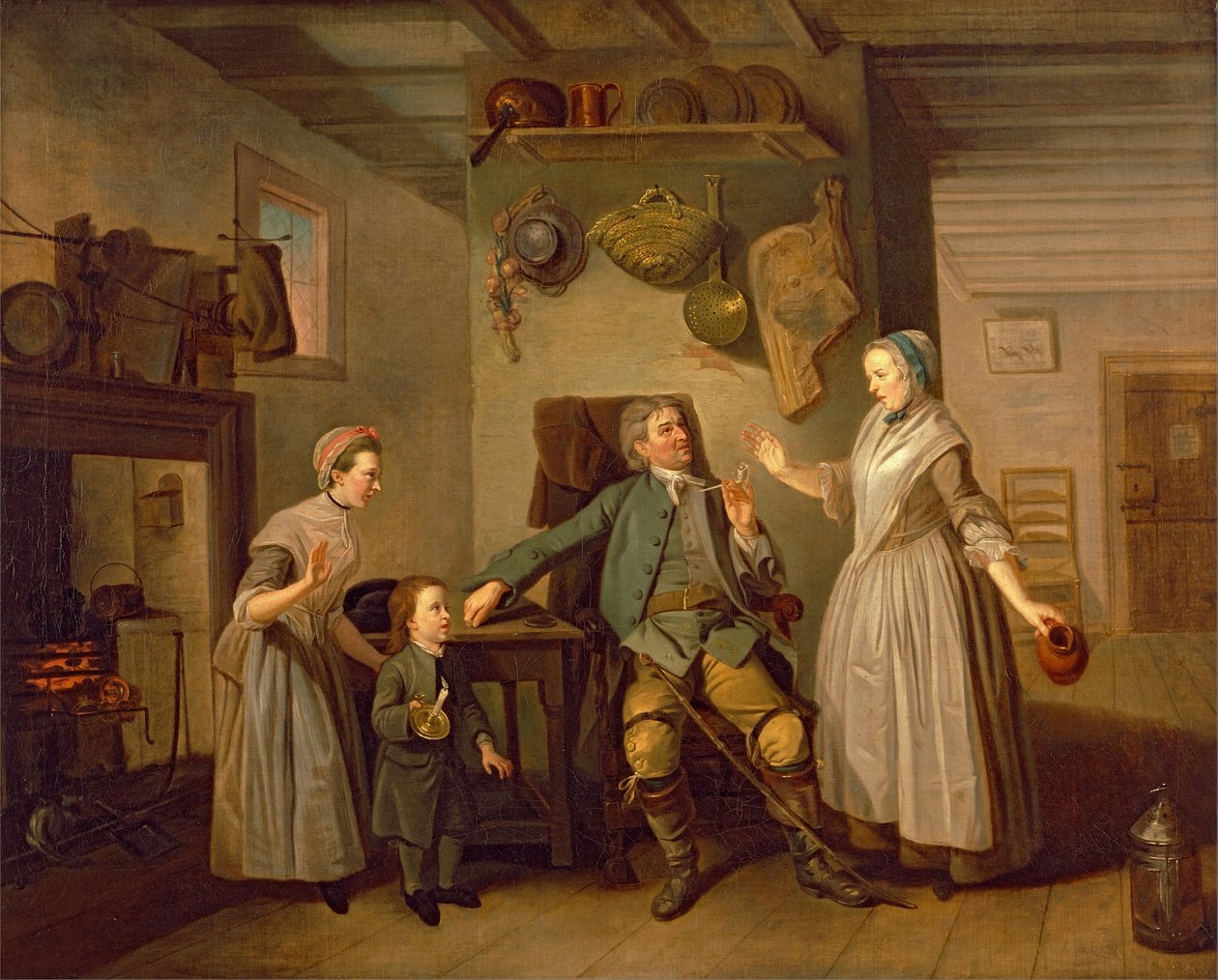 David Garrick i Mary Bradshaw w filmie Davida Garricka Powrót farmera autorstwa Johan Joseph Zoffany