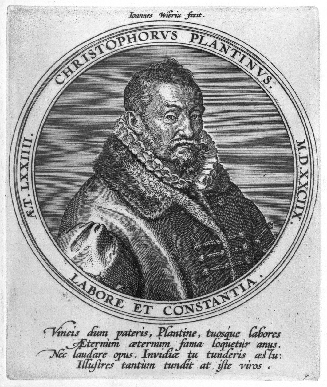 Christophe Plantin (ok. 1520-89) autorstwa Johan Wierix