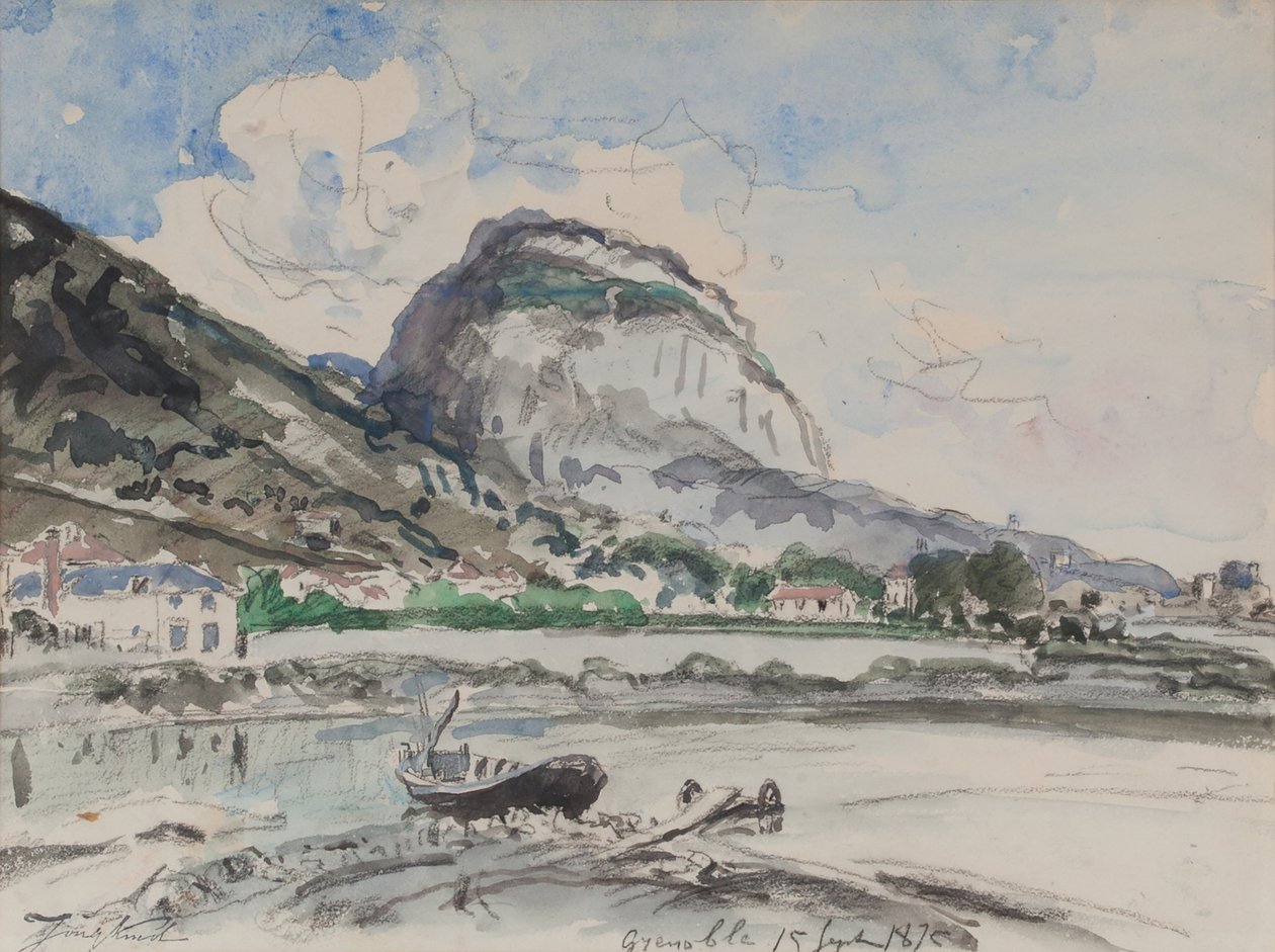 Saint-Eynard widziany z Île Verte 1875 (akwarela na papierze) autorstwa Johan Barthold Jongkind