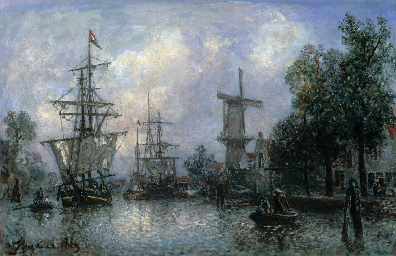 Port w Rotterdamie autorstwa Johan Barthold Jongkind