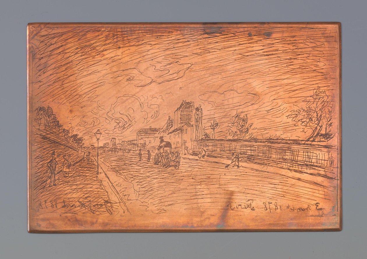 Opuszczanie domu Cochin autorstwa Johan Barthold Jongkind (signed by artist)