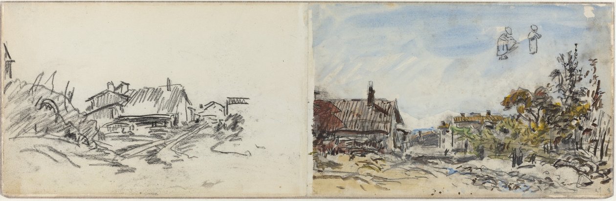 Wioska w pobliżu Brezins autorstwa Johan Barthold Jongkind