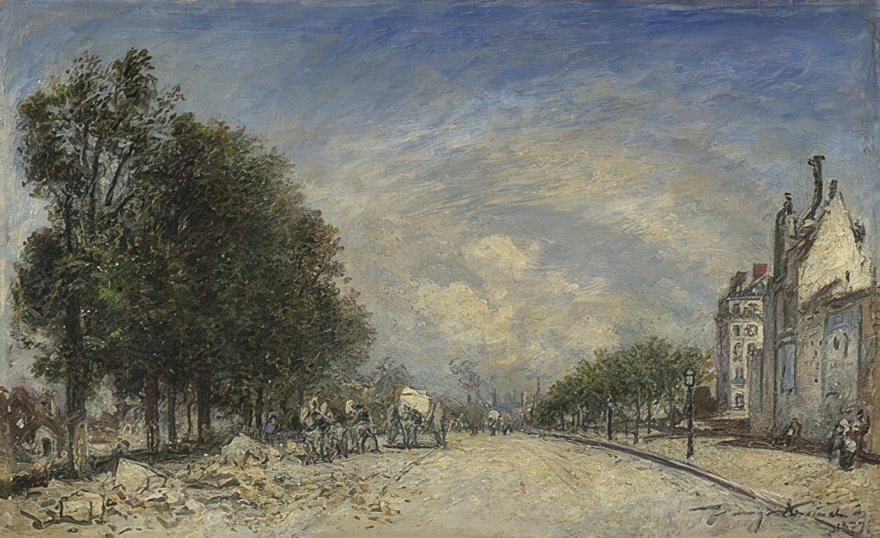 Boulevard de Port-Royal, Paryż. 1877 autorstwa Johan Barthold Jongkind