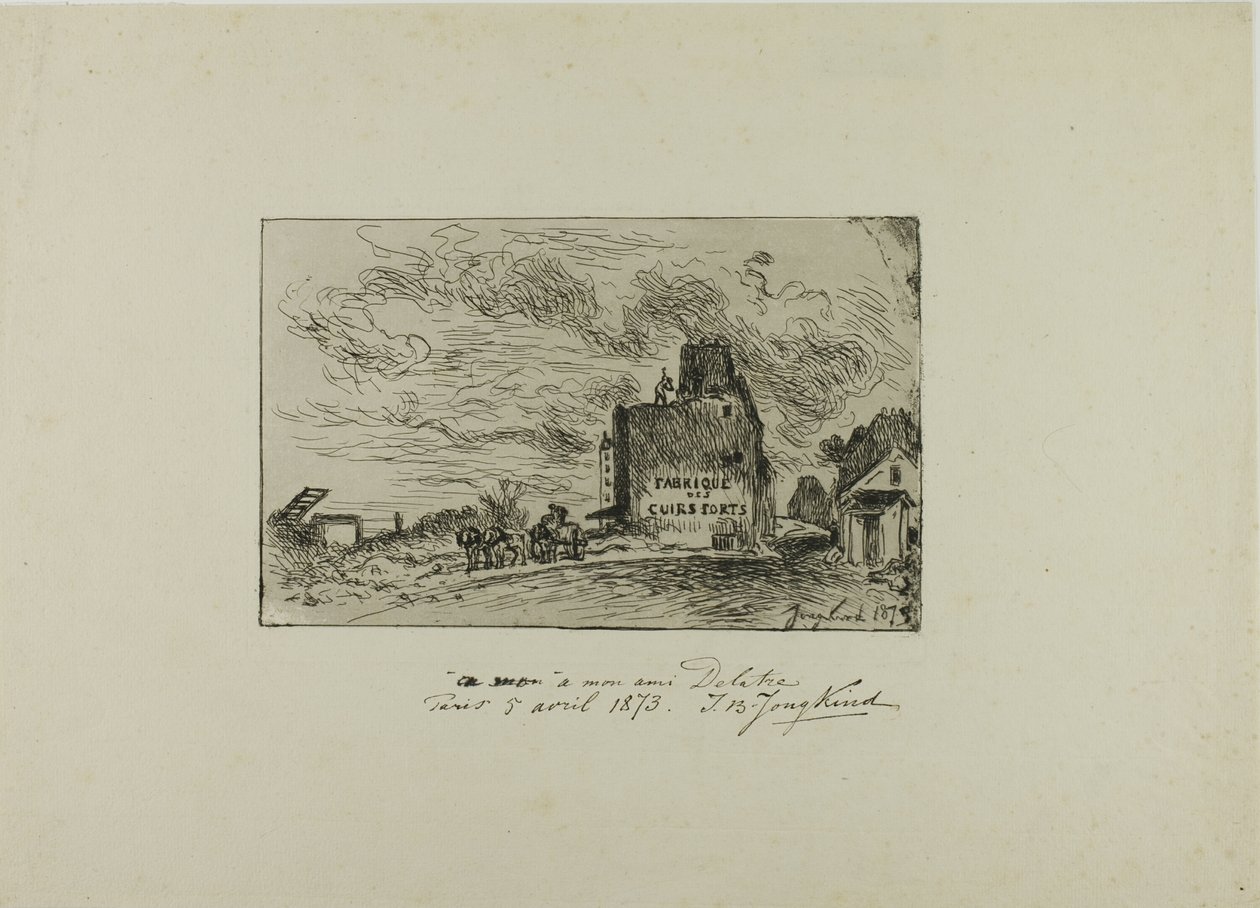 Rozbiórka Rue des Francs-Bourgeois Saint Marcel autorstwa Johan Barthold Jongkind