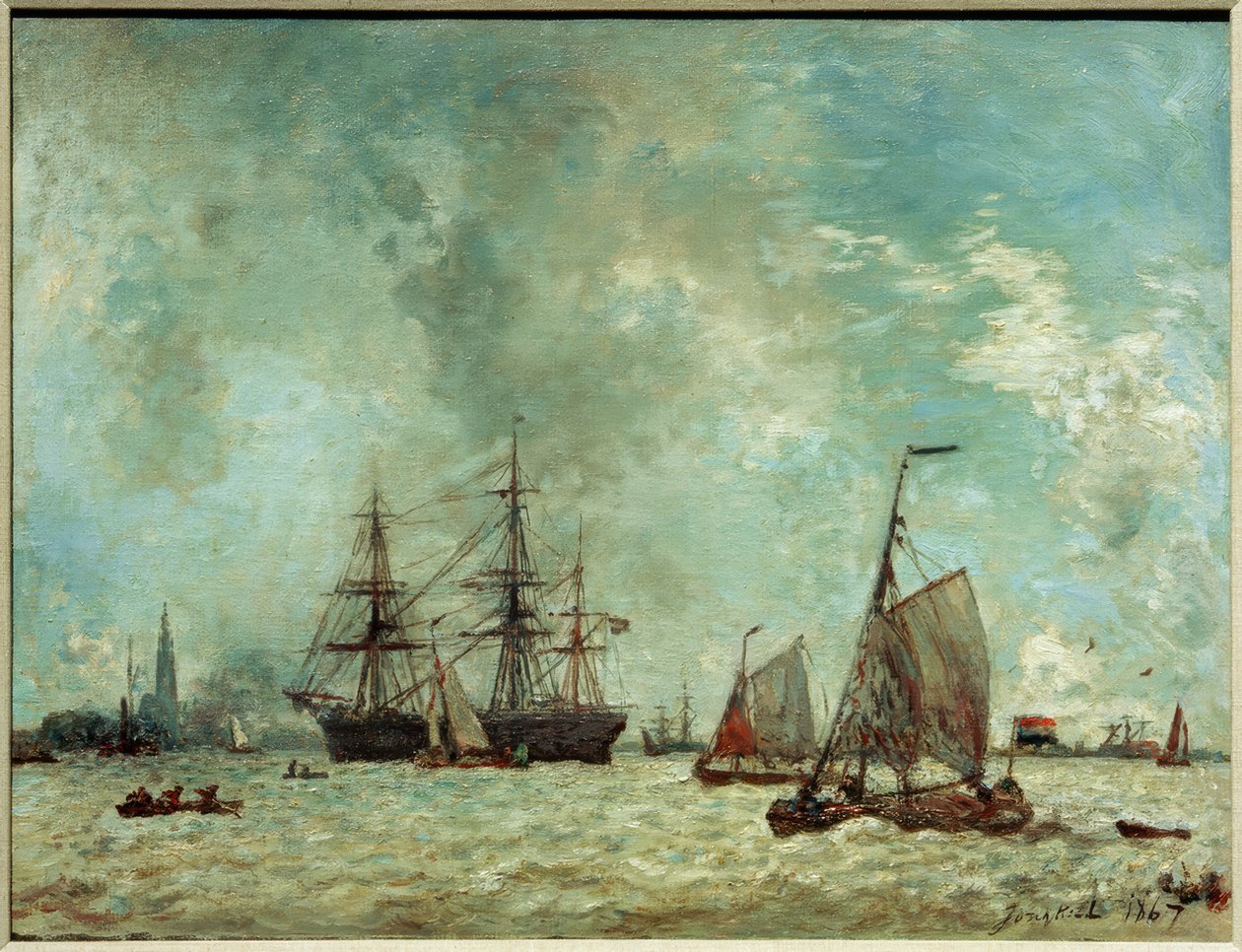 Port w Antwerpii autorstwa Johan Barthold Jongkind