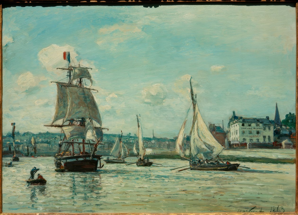 Wejście do portu Honfleur autorstwa Johan Barthold Jongkind