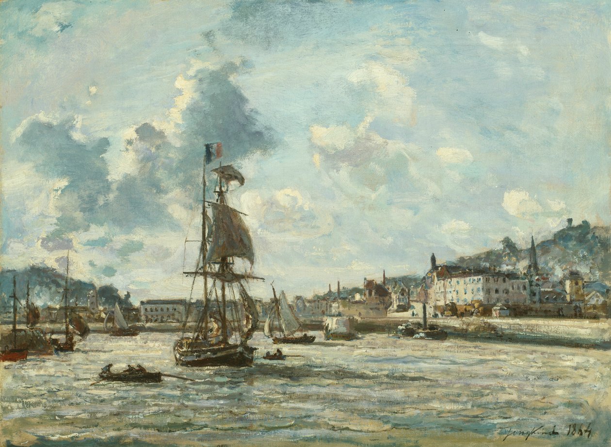 Wejście do portu Honfleur autorstwa Johan Barthold Jongkind