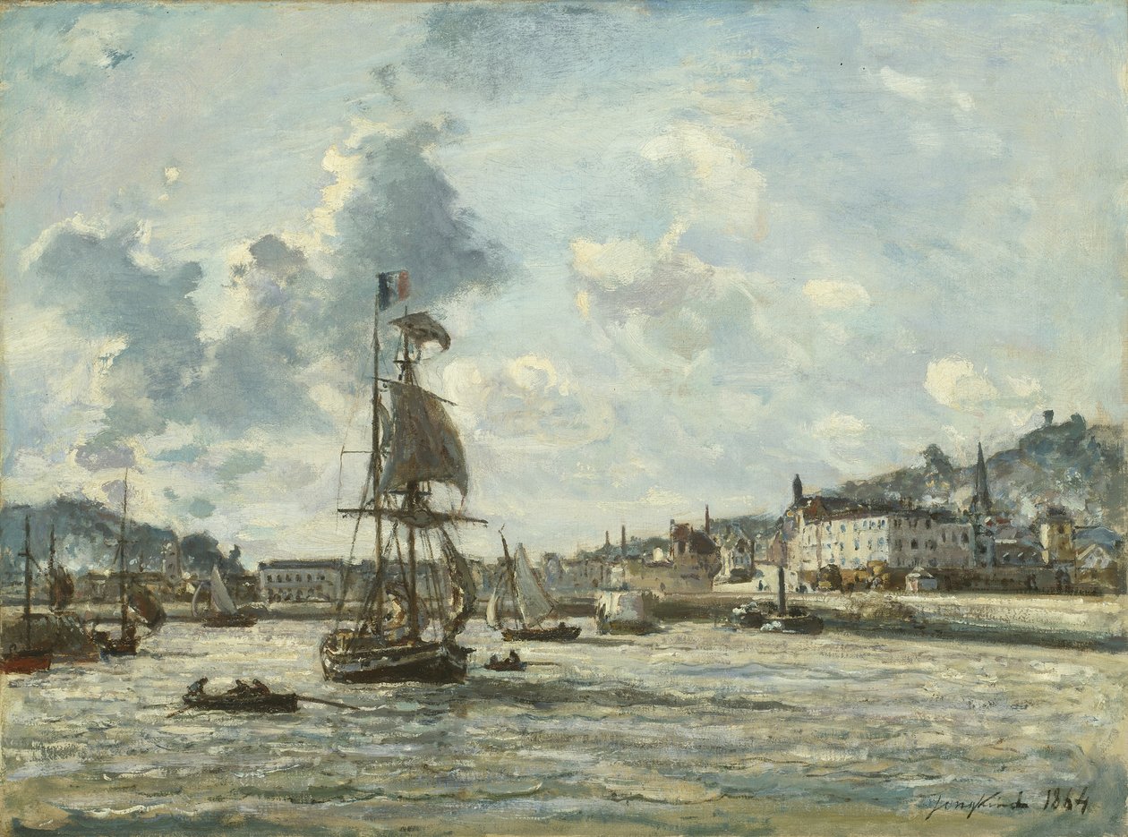 Wejście do portu Honfleur, 1863-64 autorstwa Johan Barthold Jongkind