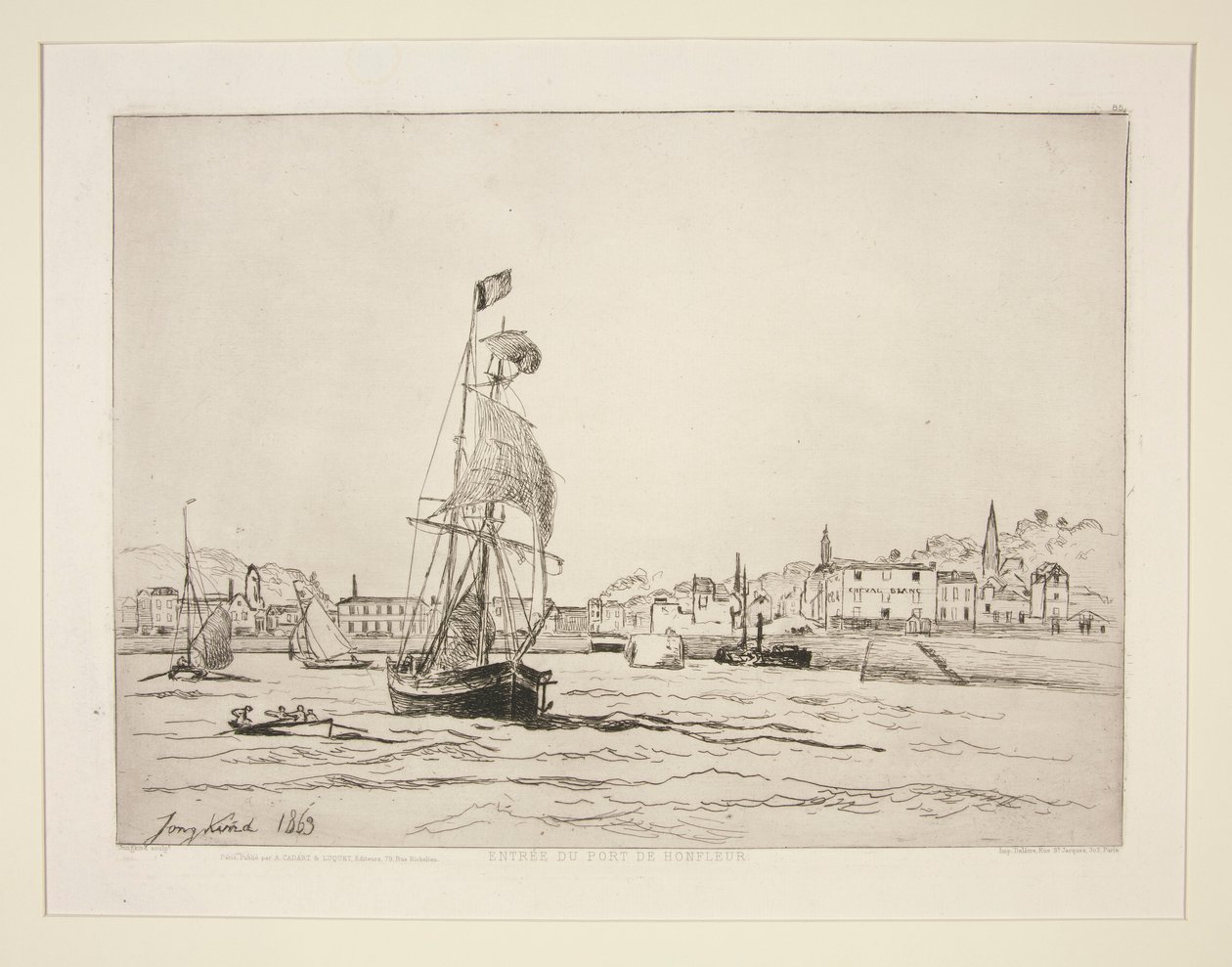 Wejście do portu Honfleur autorstwa Johan Barthold Jongkind