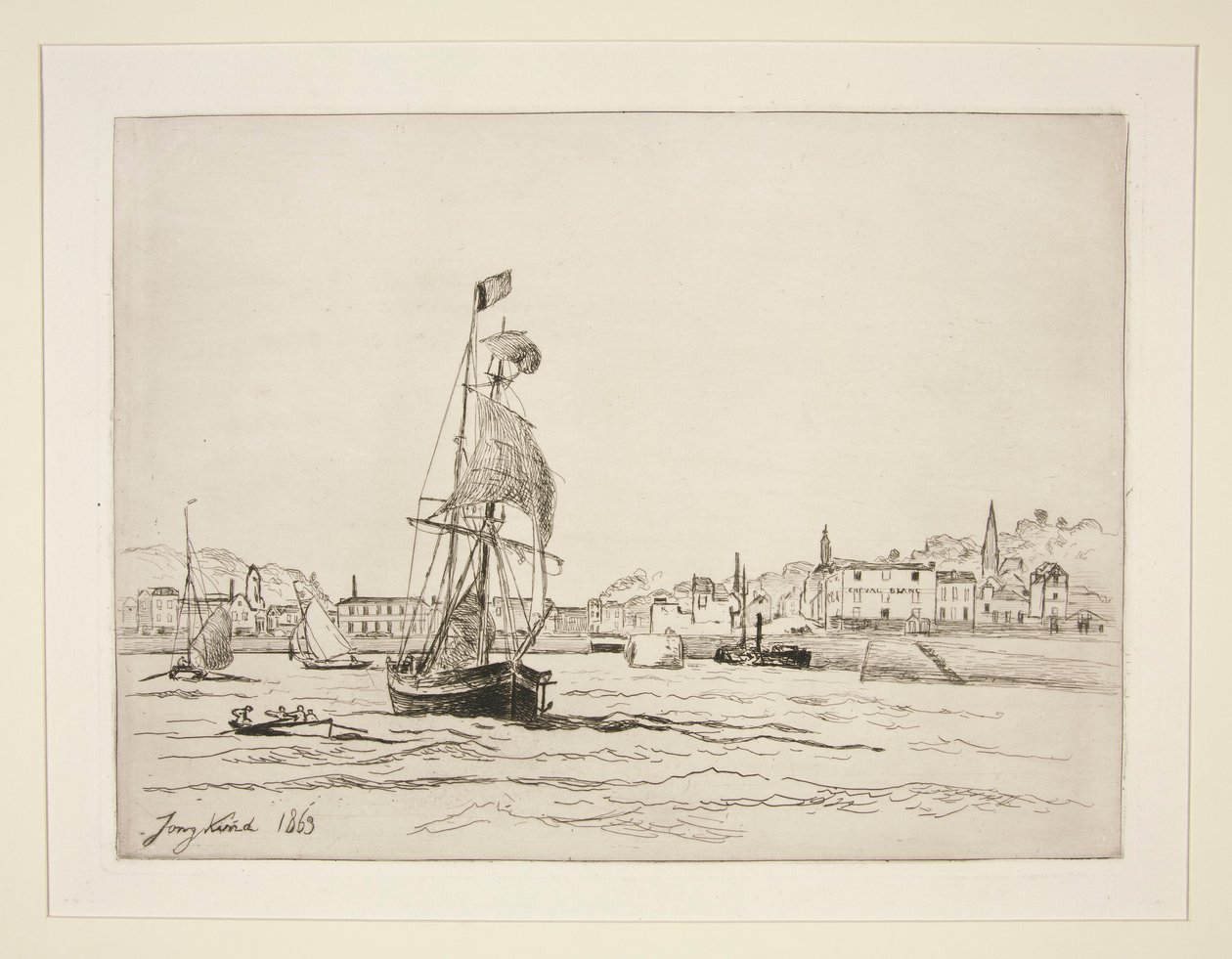 Wejście do portu Honfleur autorstwa Johan Barthold Jongkind