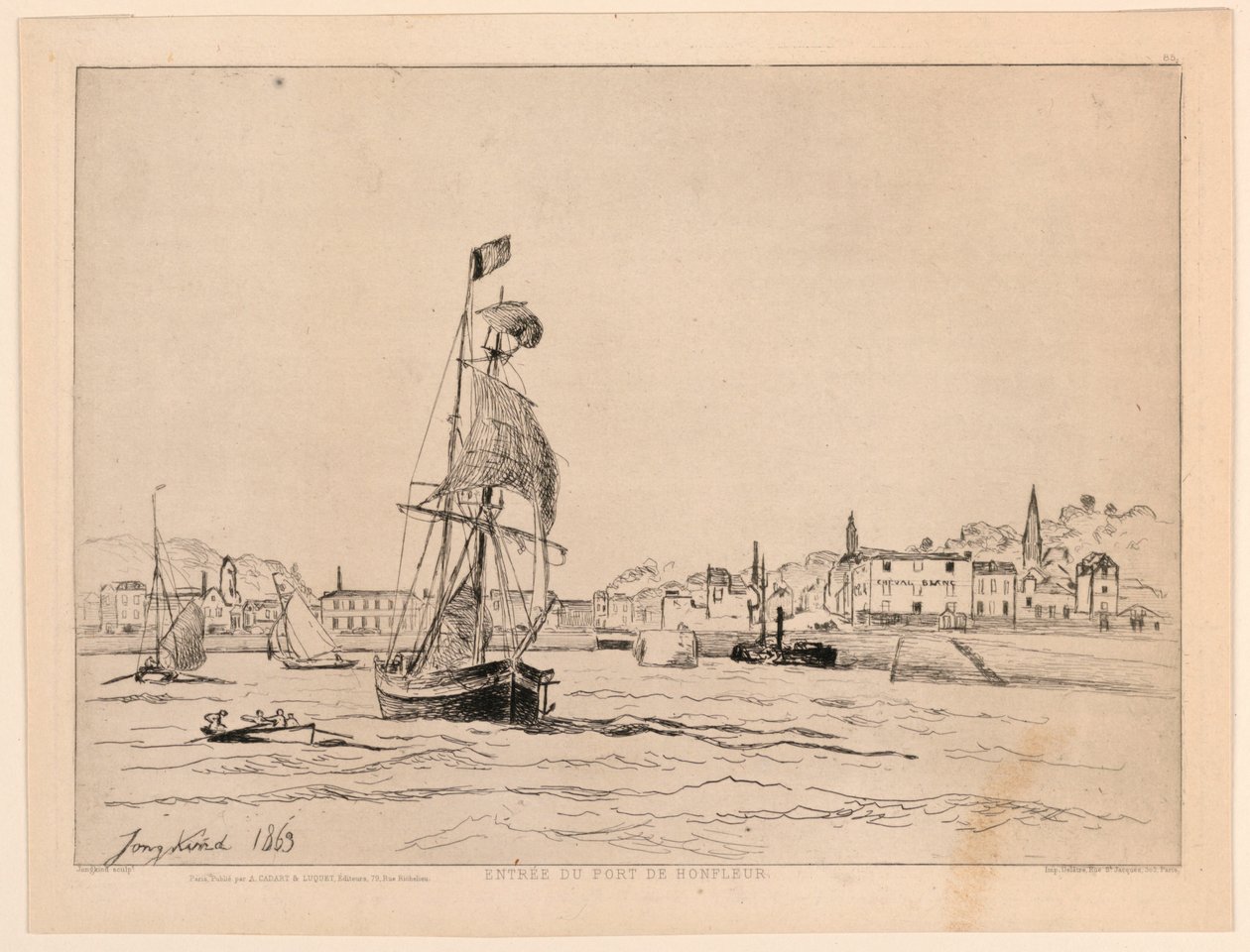 Wejście do portu Honfleur autorstwa Johan Barthold Jongkind