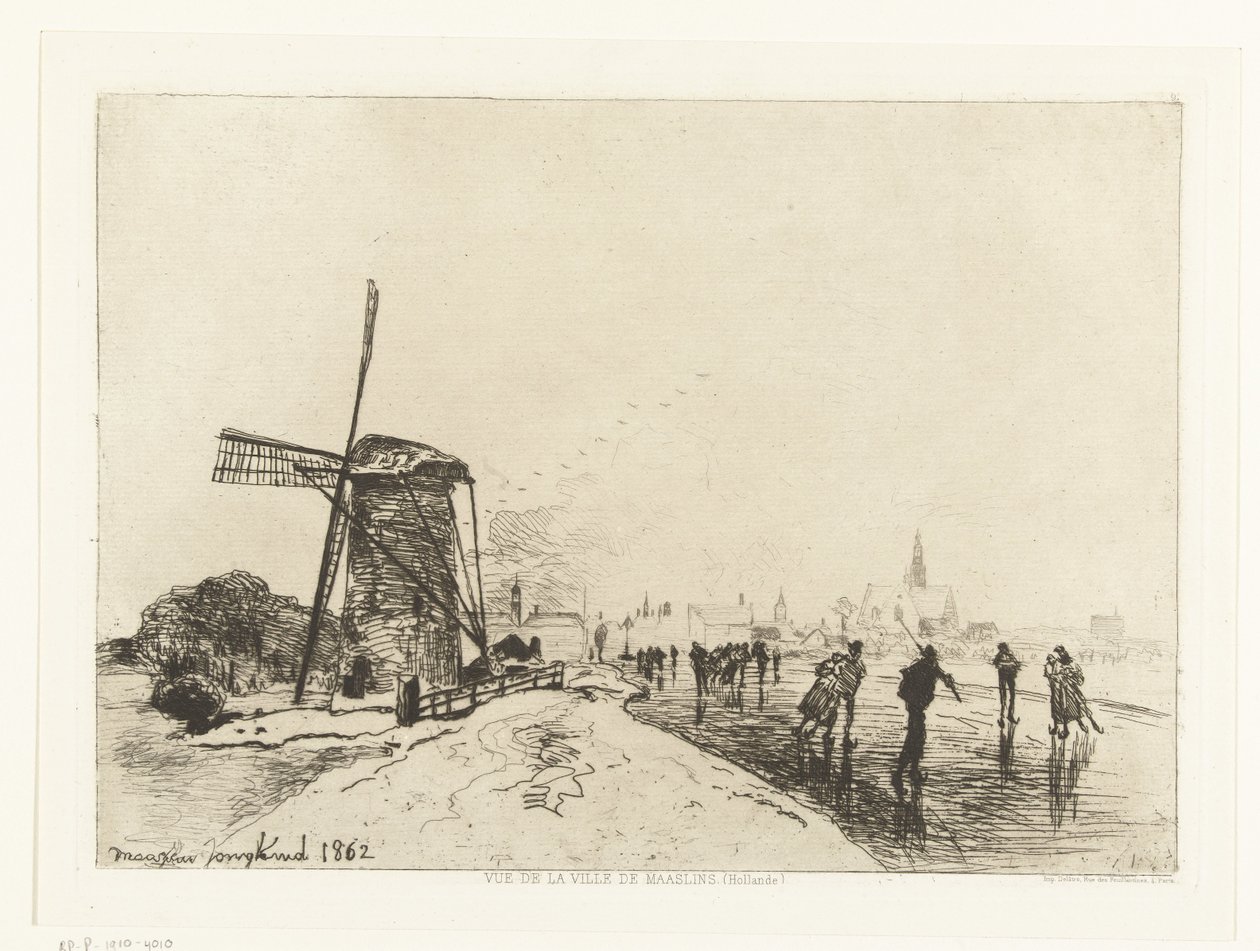 Widok na Maassluis Vue de la ville de Maaslins (Holandia) (tytuł serii) autorstwa Johan Barthold Jongkind