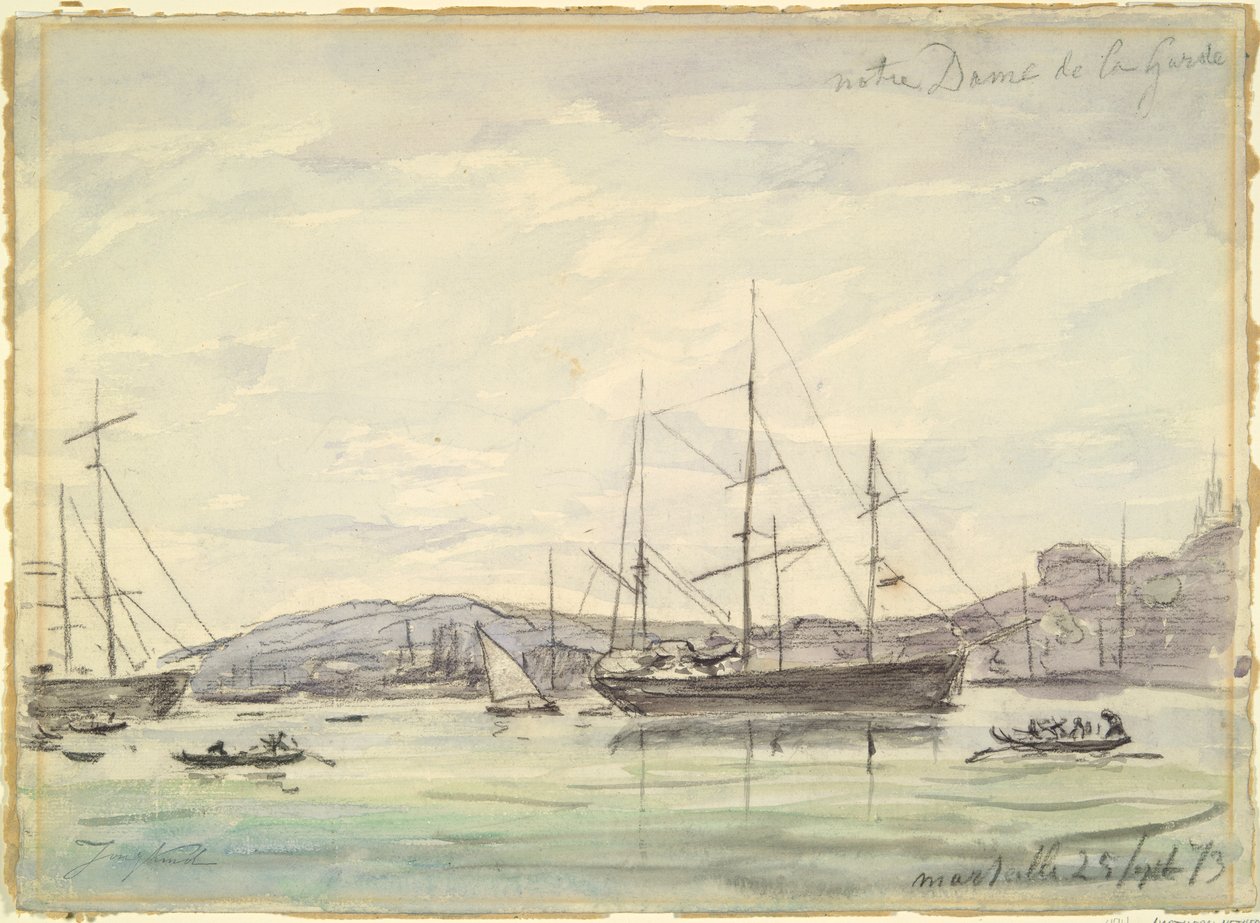 Scena portowa, Marsylia autorstwa Johan Barthold Jongkind